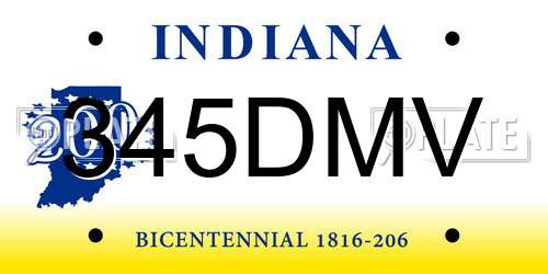 345DMV Indiana License Plate