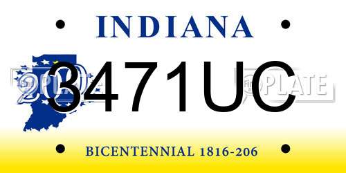 3471UC Indiana License Plate