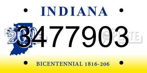 3477903 Indiana License Plate