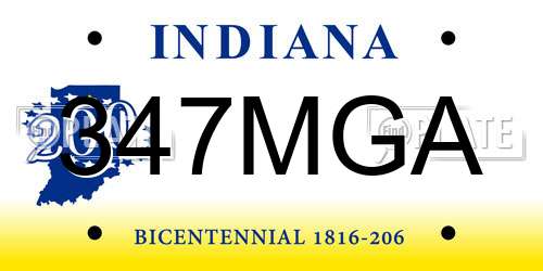 347MGA Indiana License Plate