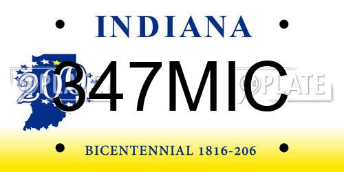 347MIC Indiana License Plate