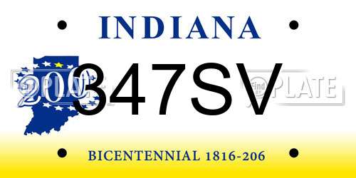 347SV Indiana License Plate