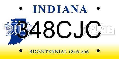 348CJC Indiana License Plate