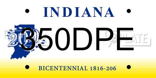 350DPE Indiana License Plate
