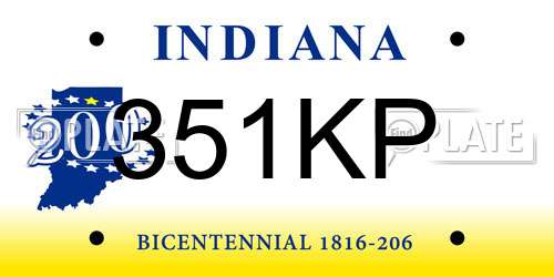 351KP Indiana License Plate