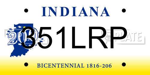 351LRP Indiana License Plate