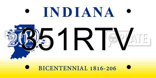 351RTV Indiana License Plate