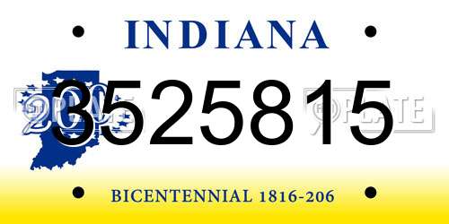3525815 Indiana License Plate