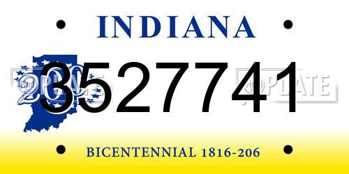 3527741 Indiana License Plate