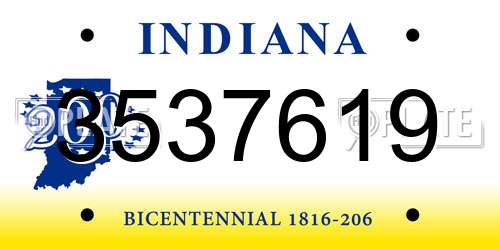 3537619 Indiana License Plate