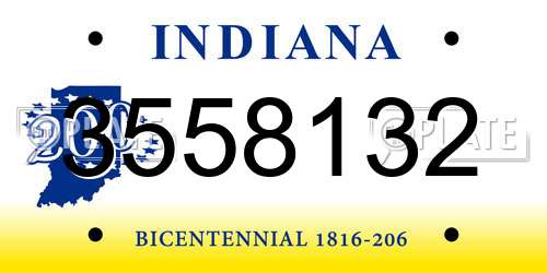 3558132 Indiana License Plate