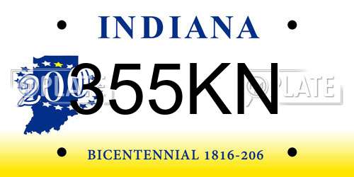 355KN Indiana License Plate