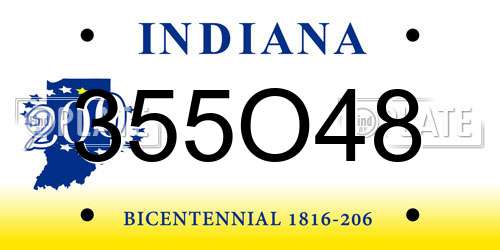 355O48 Indiana License Plate
