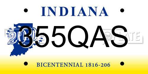 355QAS Indiana License Plate
