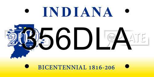 356DLA Indiana License Plate