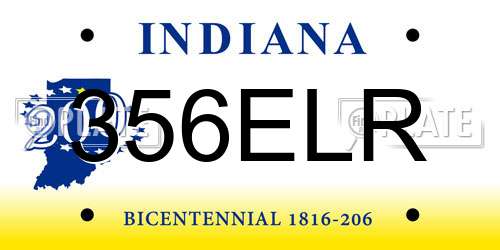 356ELR Indiana License Plate