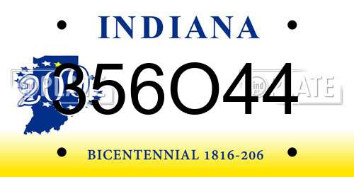 356O44 Indiana License Plate