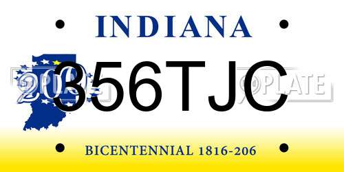 356TJC Indiana License Plate