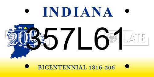 357L61 Indiana License Plate