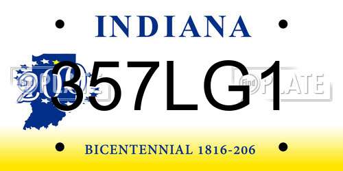 357LG1 Indiana License Plate