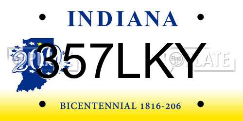 357LKY Indiana License Plate