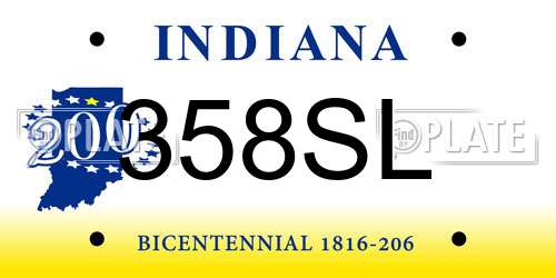 358SL Indiana License Plate