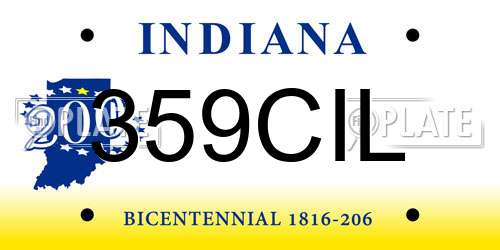 359CIL Indiana License Plate
