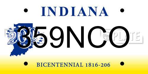 359NCO Indiana License Plate