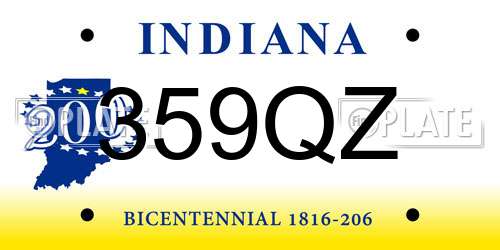 359QZ Indiana License Plate
