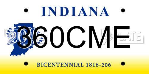 360CME Indiana License Plate