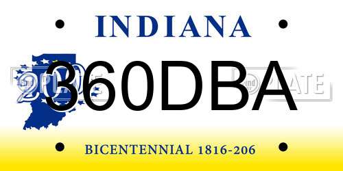 360DBA Indiana License Plate