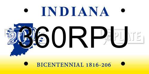 360RPU Indiana License Plate