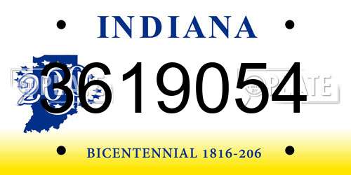 3619054 Indiana License Plate