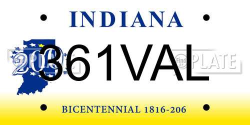 361VAL Indiana License Plate