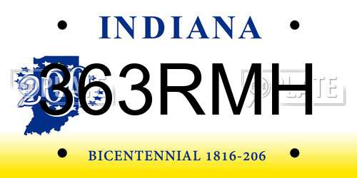 363RMH Indiana License Plate