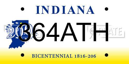 364ATH Indiana License Plate