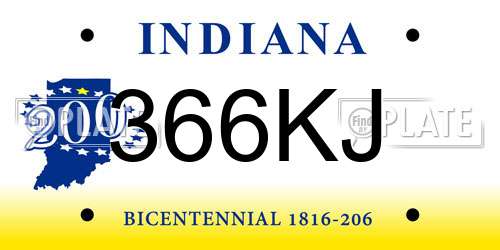 366KJ Indiana License Plate