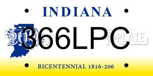 366LPC Indiana License Plate