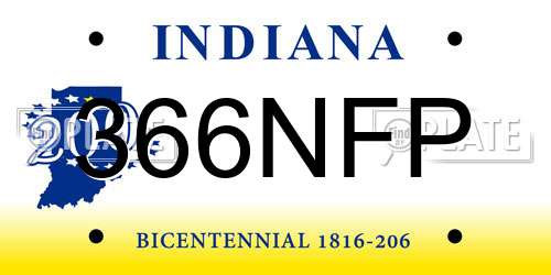 366NFP Indiana License Plate
