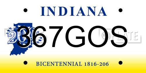 367GOS Indiana License Plate