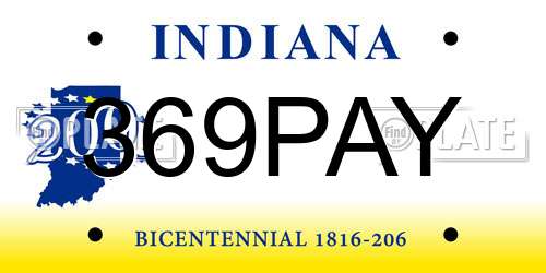 369PAY Indiana License Plate