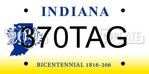 370TAG Indiana License Plate