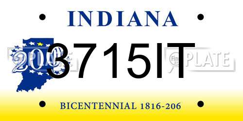 3715IT Indiana License Plate