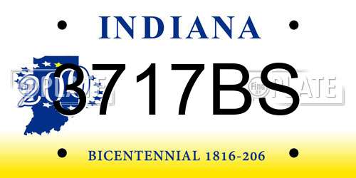 3717BS Indiana License Plate
