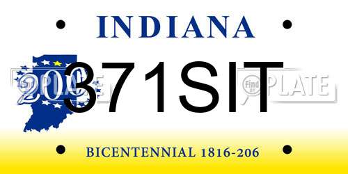 371SIT Indiana License Plate