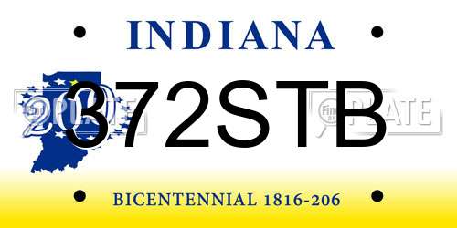 372STB Indiana License Plate