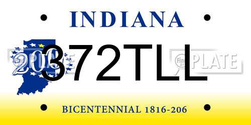 372TLL Indiana License Plate
