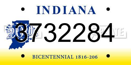 3732284 Indiana License Plate