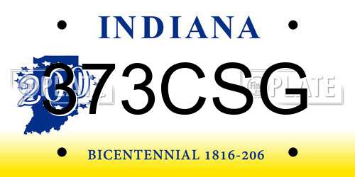 373CSG Indiana License Plate