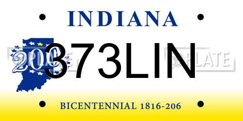 373LIN Indiana License Plate